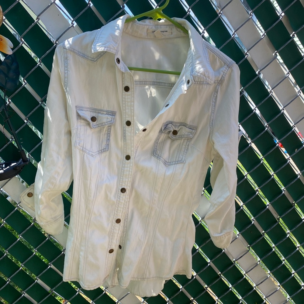 Life In Progress Washed Out Denim Jacket Size XS